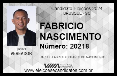 Candidato FABRICIO NASCIMENTO 2024 - BRUSQUE - Eleições