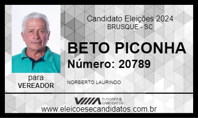 Candidato BETO PICONHA 2024 - BRUSQUE - Eleições