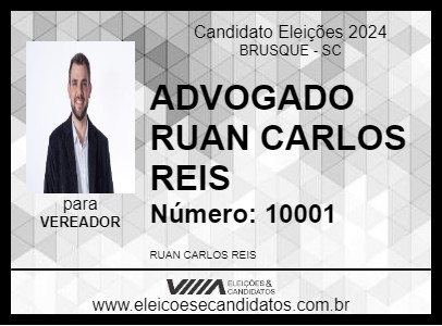 Candidato ADVOGADO RUAN CARLOS REIS 2024 - BRUSQUE - Eleições