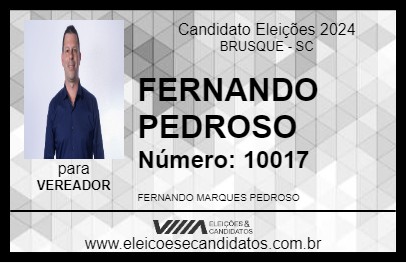 Candidato FERNANDO PEDROSO 2024 - BRUSQUE - Eleições