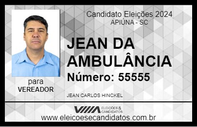 Candidato JEAN DA AMBULÂNCIA 2024 - APIÚNA - Eleições