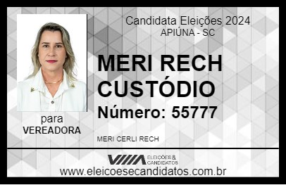 Candidato MERI RECH CUSTÓDIO 2024 - APIÚNA - Eleições