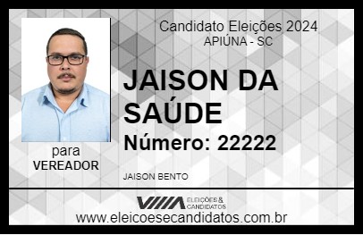 Candidato JAISON DA SAÚDE 2024 - APIÚNA - Eleições