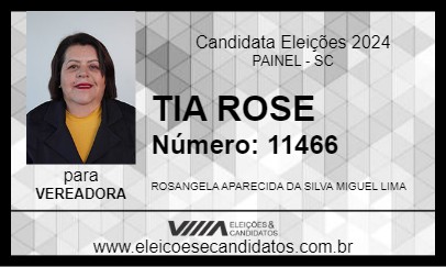 Candidato TIA ROSE 2024 - PAINEL - Eleições