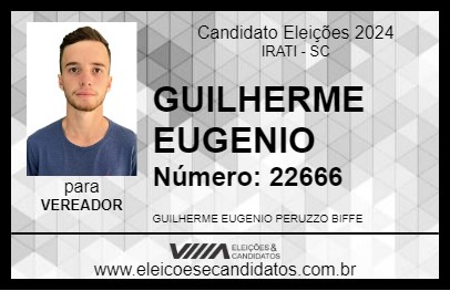 Candidato GUILHERME EUGENIO 2024 - IRATI - Eleições