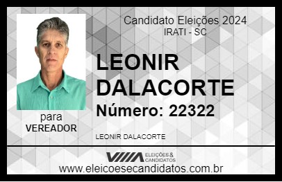 Candidato LEONIR DALACORTE 2024 - IRATI - Eleições