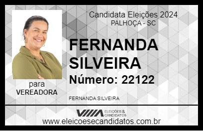 Candidato FERNANDA SILVEIRA 2024 - PALHOÇA - Eleições