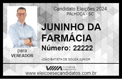 Candidato JUNINHO DA FARMÁCIA 2024 - PALHOÇA - Eleições