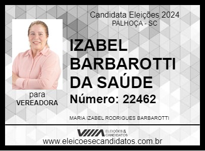 Candidato IZABEL BARBAROTTI DA SAÚDE 2024 - PALHOÇA - Eleições