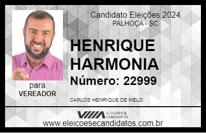 Candidato HENRIQUE HARMONIA 2024 - PALHOÇA - Eleições