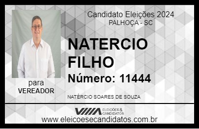 Candidato NATERCIO FILHO 2024 - PALHOÇA - Eleições