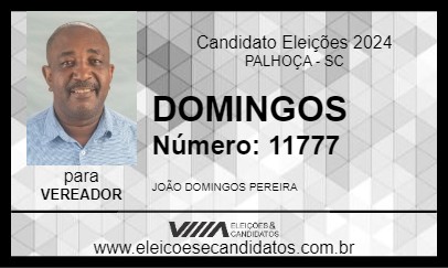 Candidato DOMINGOS 2024 - PALHOÇA - Eleições