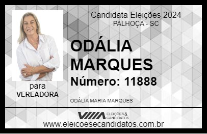 Candidato ODALIA MARQUES AMOR ANIMAL 2024 - PALHOÇA - Eleições