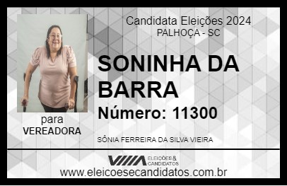 Candidato SONINHA DA BARRA 2024 - PALHOÇA - Eleições