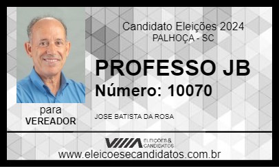 Candidato PROFESSOR JB. 2024 - PALHOÇA - Eleições