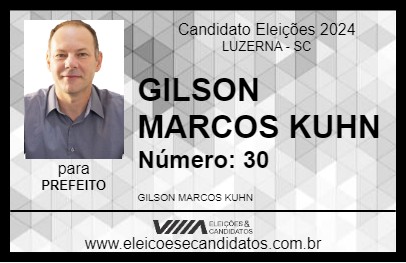 Candidato GILSON MARCOS KUHN 2024 - LUZERNA - Eleições