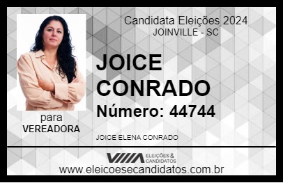 Candidato JOICE CONRADO 2024 - JOINVILLE - Eleições