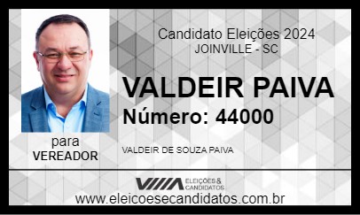 Candidato VALDEIR PAIVA 2024 - JOINVILLE - Eleições