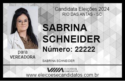 Candidato SABRINA SCHNEIDER 2024 - RIO DAS ANTAS - Eleições