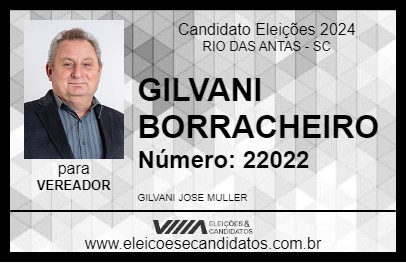 Candidato GILVANI BORRACHEIRO 2024 - RIO DAS ANTAS - Eleições