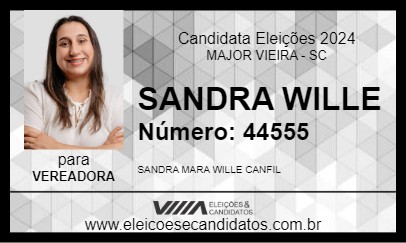 Candidato SANDRA WILLE 2024 - MAJOR VIEIRA - Eleições