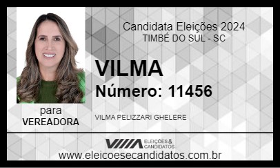 Candidato VILMA 2024 - TIMBÉ DO SUL - Eleições