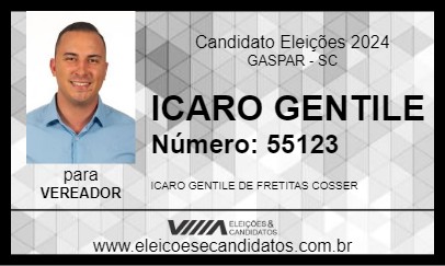 Candidato ICARO GENTILE 2024 - GASPAR - Eleições