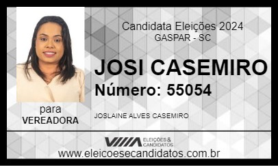 Candidato JOSI CASEMIRO 2024 - GASPAR - Eleições