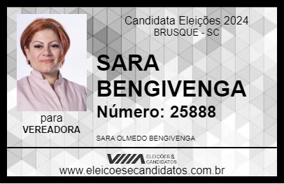 Candidato SARA BENGIVENGA 2024 - BRUSQUE - Eleições