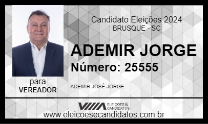 Candidato ADEMIR JORGE 2024 - BRUSQUE - Eleições