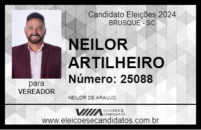 Candidato NEILOR ARTILHEIRO 2024 - BRUSQUE - Eleições