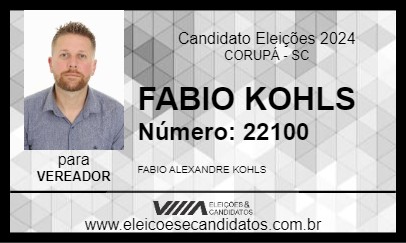 Candidato FABIO KOHLS 2024 - CORUPÁ - Eleições