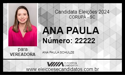 Candidato ANA PAULA 2024 - CORUPÁ - Eleições