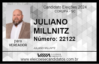 Candidato JULIANO MILLNITZ 2024 - CORUPÁ - Eleições