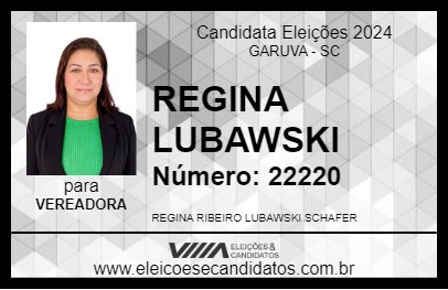 Candidato REGINA LUBAWSKI 2024 - GARUVA - Eleições