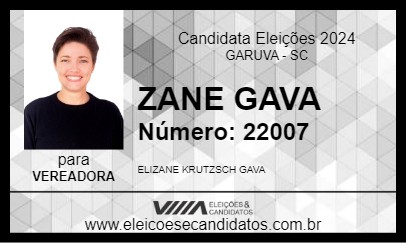 Candidato ZANE GAVA 2024 - GARUVA - Eleições