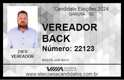 Candidato VEREADOR BACK 2024 - GARUVA - Eleições