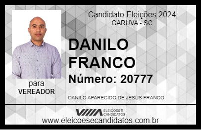 Candidato DANILO FRANCO 2024 - GARUVA - Eleições