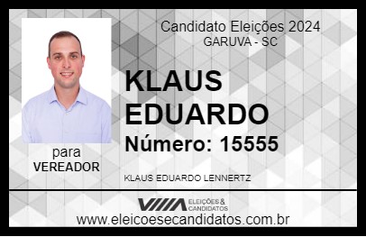 Candidato KLAUS EDUARDO 2024 - GARUVA - Eleições