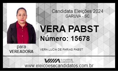 Candidato VERA PABST 2024 - GARUVA - Eleições