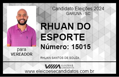 Candidato RHUAN DO ESPORTE 2024 - GARUVA - Eleições