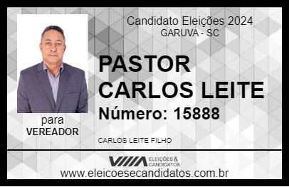 Candidato PASTOR CARLOS LEITE 2024 - GARUVA - Eleições