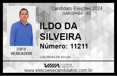 Candidato ILDO DA SILVEIRA 2024 - GAROPABA - Eleições