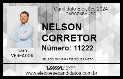 Candidato NELSON CORRETOR 2024 - GAROPABA - Eleições