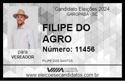 Candidato FILIPE DO AGRO 2024 - GAROPABA - Eleições