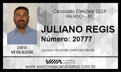 Candidato JULIANO REGIS 2024 - PALHOÇA - Eleições