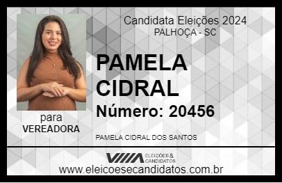 Candidato PAMELA CIDRAL 2024 - PALHOÇA - Eleições