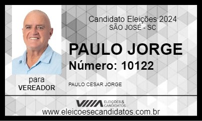 Candidato PAULO JORGE 2024 - SÃO JOSÉ - Eleições