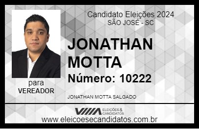 Candidato JONATHAN MOTTA 2024 - SÃO JOSÉ - Eleições