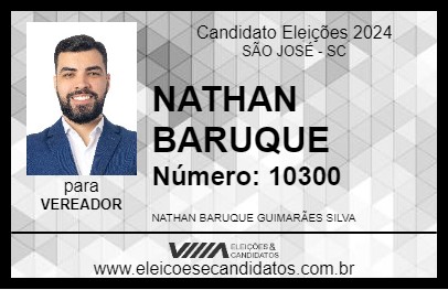 Candidato NATHAN BARUQUE 2024 - SÃO JOSÉ - Eleições